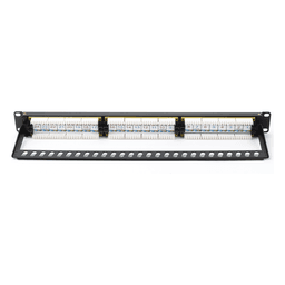 Panel de Parcheo de Impacto (110) UTP de 24 Puertos Cat6A, 19 Pulgadas (48.26 cm), con Barra para Organizar Cables y Espacio para Etiqueta