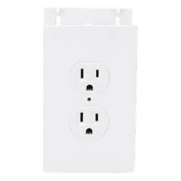 Contacto eléctrico doble, soporte y tapa color blanco de PVC auto extinguible,  para canaleta TEK100 (5591-10200) 