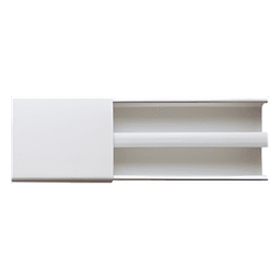 Canaleta blanca dos vías, de PVC auto extinguible,  48 x 16 x tramo 2.5m (6101-01250) 
