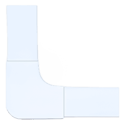 Sección en "L" color blanco de PVC auto extinguible,  para canaleta PT48 (6130-01002)
