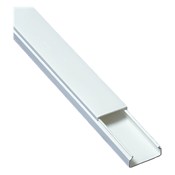 Canaleta blanca de PVC auto extinguible, sin división, 20 x 10 mm, tramo de 2.5 m (5101-01260) 