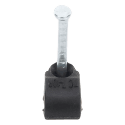 Grapa reforzada para cable redondo de 7mm con clavo de 1" color negro (100pzs) (3103-00301)