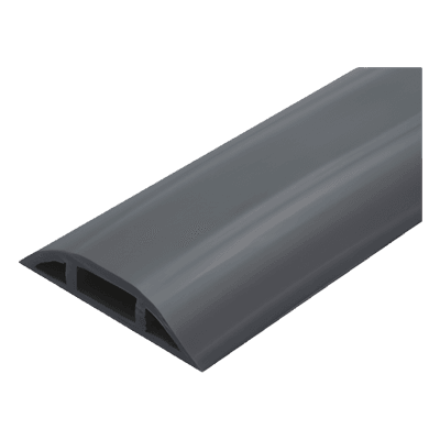 Canaleta flexible negra de PVC auto extinguible, para instalaciones eléctricas en piso ó zóclo  (Rollo de 25mts.) (9300-05040)