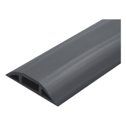 Canaleta flexible negra de PVC auto extinguible, para instalaciones eléctricas en piso ó zóclo  (Rollo de 25mts.) (9300-05040)