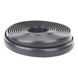 Canaleta flexible negra de PVC auto extinguible, para instalaciones eléctricas en piso ó zóclo  (Rollo de 25mts.) (9300-05040)