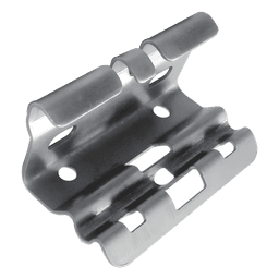 Mini clip automático, para unir tramos de charola, con acabado Electro Zinc 