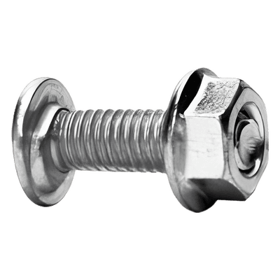 Tornillo + tuerca milimétrico, con acabado Electro Zinc