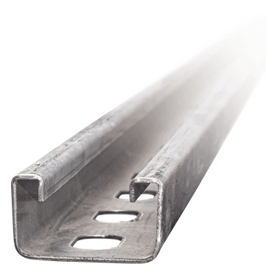 Unicanal perforado 4x2, 3000 mm, con acabado Electro Zinc
