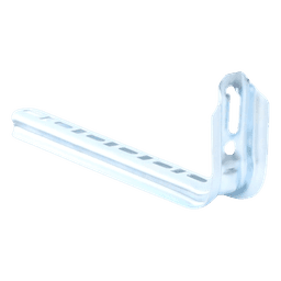 Ménsula omega tipo L inteligente, 310 mm de ancho, con acabado Electro Zinc