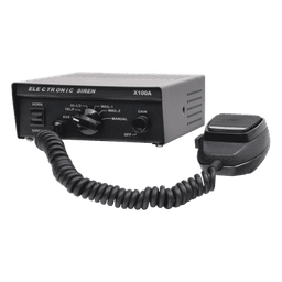 Sirena Vehicular de 100W de Potencia, Con Switch Giratorio de 6 posiciones y Micrófono Integrado de Uso Rudo