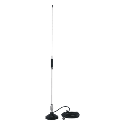Antena Móvil para Rango de Frecuencia de Banda Civil (CB) 26.960 - 27.400 MHz.