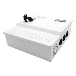Fuente de Poder Profesional de 12 Vcc @ 20 A / Soporta 18 Cámaras / Capacidad de Batería de Respaldo (No Incluida) / Voltaje de Entrada de 96-264 Vca 
