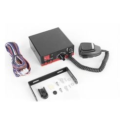 Sirena Vehicular de 200W de Potencia, Con Switch Giratorio de 6 posiciones, Micrófono de Uso Rudo e Interconexión a Radio