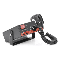 Sirena Vehicular de 100W de Potencia, Con Switch Giratorio de 6 posiciones, Micrófono de Uso Rudo e Interconexión a Radio