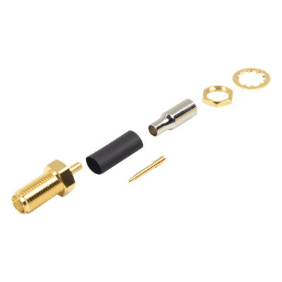 Conector SMA Hembra Inverso / Chasis en D Plano, Anillo Plegable / Cable RG-316 .