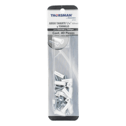 Paquete de 20 taquetes blancos  3/4" y 20 tornillos 8mm x 3/4" (1101-05002)