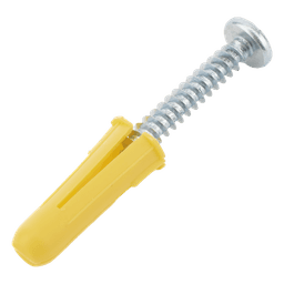 Paquete de 20 taquetes amarillo  1" y 20 tornillos 8mm x 1"