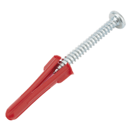 Paquete Con 10 Taquetes Rojos de 1/4" y 10 tornillos 10 x 1 1/2" (4.82 x 38 mm) (1103-05002)