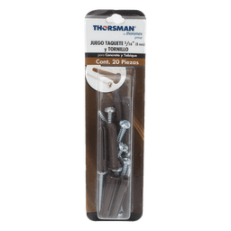 Paquete de 10 taquetes café 1 3/4" y 10 tornillos 10mm x 1 3/4" (1104-05002)