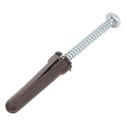 Paquete de 10 taquetes café 1 3/4" y 10 tornillos 10mm x 1 3/4" (1104-05002)