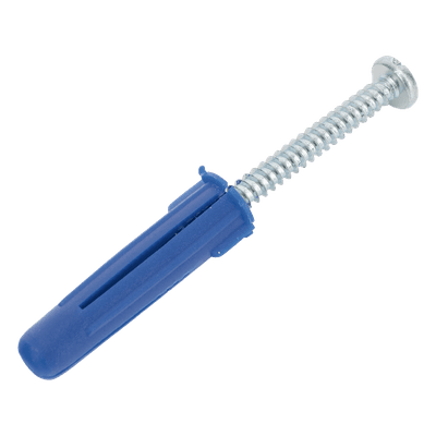 Paquete de 6 taquetes azul 2" y 6 tornillos 12mm x 2" (1105-05002)