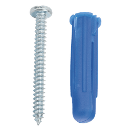 Paquete de 6 taquetes azul 2" y 6 tornillos 12mm x 2" (1105-05002)