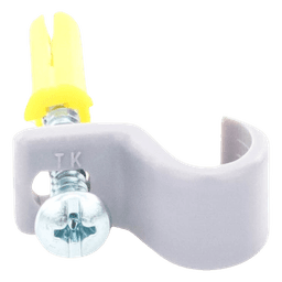 Kit de 12 grapas, 12 taquetes y 12 tornillos para sujetar conductores redondos o tubo en muro (2103-07240) 