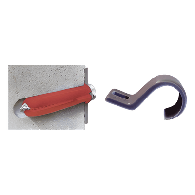 Kit de 8 grapas, 8 taquetes y 8 tornillos para sujetar conductores redondos o tubo en muro (para tubo de 1/2) (2104-07240)
