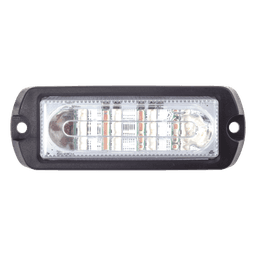 Luz Auxiliar Ultra Brillante X13 de 4 LEDs, color Ámbar, con mica transparente.
