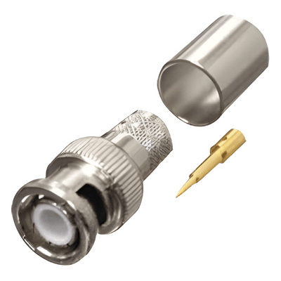  Conector BNC Macho de Anillo Plegable para RG-8/U, LMR-400, 9913, CNT-400, Níquel/ Oro/ Teflón.