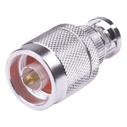  Adaptador en Línea, de Conector N Macho a BNC Macho, Plata/ Oro/ Teflón.