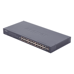 Switch administrable de 24 puertos 10/100TX PoE+ y 2 puertos combo TP/SFP Gigabit