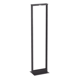 Rack de Dos Postes Estándar de 19 in, Rieles Numerados y Roscados #12-24, Fabricado en Aluminio, 45 Unidades de Rack, Color Negro