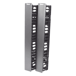 Organizador Vertical NetRunner, Doble (Frontal y Posterior), Para Rack Abierto de 45 Unidades, 4.9in de Ancho, Color Negro