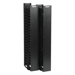 Organizador Vertical NetRunner, Doble (Frontal y Posterior), Para Rack Abierto de 45 Unidades, 4.9in de Ancho, Color Negro