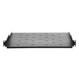 Charola para Soportar Equipos en Rack de 19, Profundidad de 34 cm, Color Negro, 1U