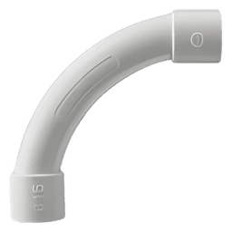 Curva de radio estrecho para tubería rígida, recomendado para cables de datos, PVC Auto-extinguible, de 32 mm