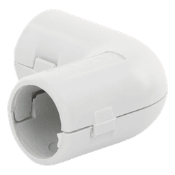 Unión en "L" (Codo) para tubería rígida, recomendado para cable eléctrico, PVC Auto-extinguible, de 16 mm