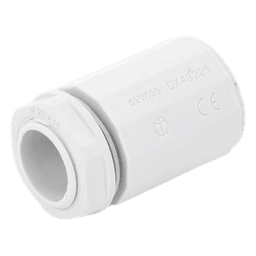 Conector de tubería rígida a caja (Racor), PVC Auto-extinguible, de 25 mm
