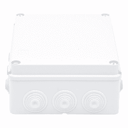 Caja Estanca de PVC Para Derivación y Conexión, 12 Entradas, Tapa Atornillada, 240x190x90 mm (Área interna), Uso Exterior IP55, Material que no Propaga el Fuego y Libre de Hálogenos
