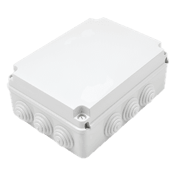 Caja Estanca de PVC Para Derivación y Conexión, 12 Entradas, Tapa Atornillada, 300x220x120 mm  (Área interna), Uso Exterior IP55, Material que no Propaga el Fuego y Libre de Hálogenos