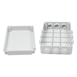 Caja Estanca de PVC Para Derivación y Conexión, 12 Entradas, Tapa Atornillada, 300x220x120 mm  (Área interna), Uso Exterior IP55, Material que no Propaga el Fuego y Libre de Hálogenos