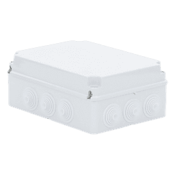 Caja Estanca de PVC Para Derivación y Conexión, 12 Entradas, Tapa Atornillada, 300x220x120 mm  (Área interna), Uso Exterior IP55, Material que no Propaga el Fuego y Libre de Hálogenos