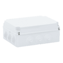 Caja Estanca de PVC Para Derivación y Conexión, 12 Entradas, Tapa Atornillada, 300x220x120 mm  (Área interna), Uso Exterior IP55, Material que no Propaga el Fuego y Libre de Hálogenos