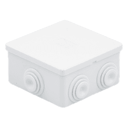 Caja Estanca de PVC Para Derivación y Conexión, 10 Entradas, Tapa con Tornillo de 1/4" de Vuelta, 150x110x70 mm (Área interna), Uso Exterior IP55, Material que no Propaga el Fuego y Libre de Hálogenos