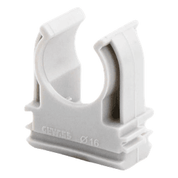 Soporte de presión (Abrazadera), PVC Auto-extinguible, abierto para tubería de 16 mm 