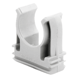 Soporte de presión (Abrazadera), PVC Auto-extinguible, abierto para tubería de 20 mm