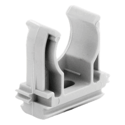 Soporte de presión (Abrazadera), PVC Auto-extinguible, abierto para tubería de 20 mm
