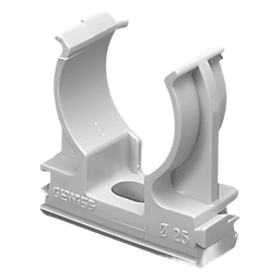 Soporte de presión (Abrazadera), PVC Auto-extinguible, abierto para tubería de 32 mm