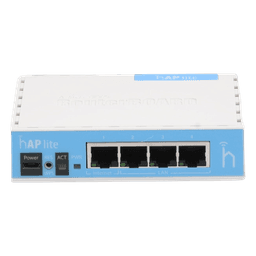 (hAP Lite) 4 Puertos Fast Ethernet y  Wi-Fi 2.4 GHz 802.11 b/g/n